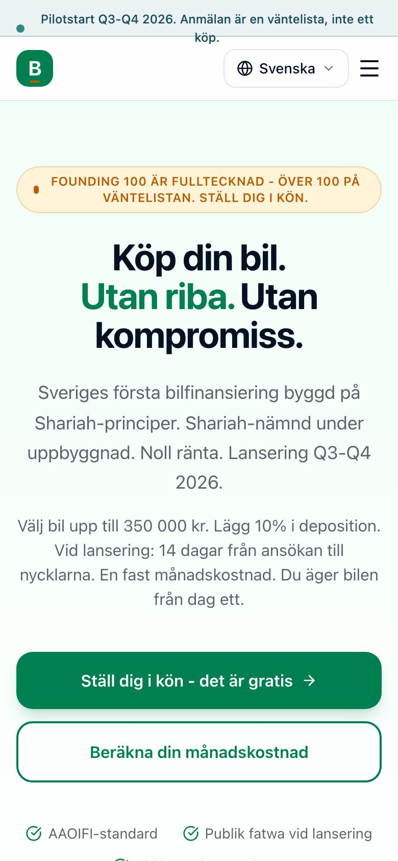 Bilen Utan Riba - mobil
