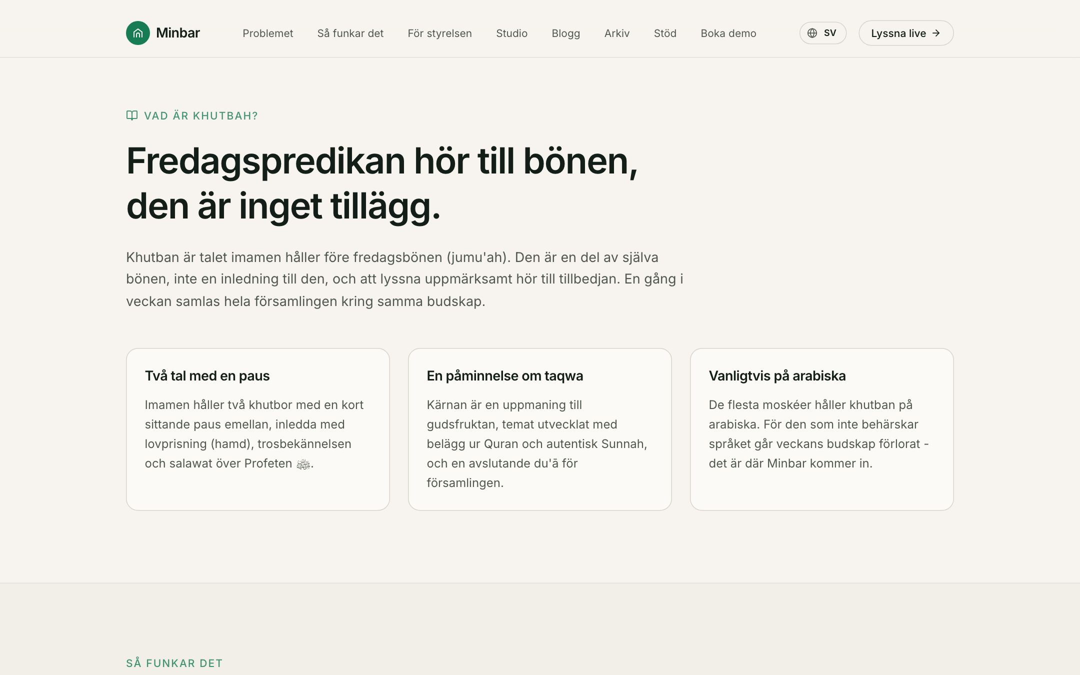 Minbar - innehåll (desktop)
