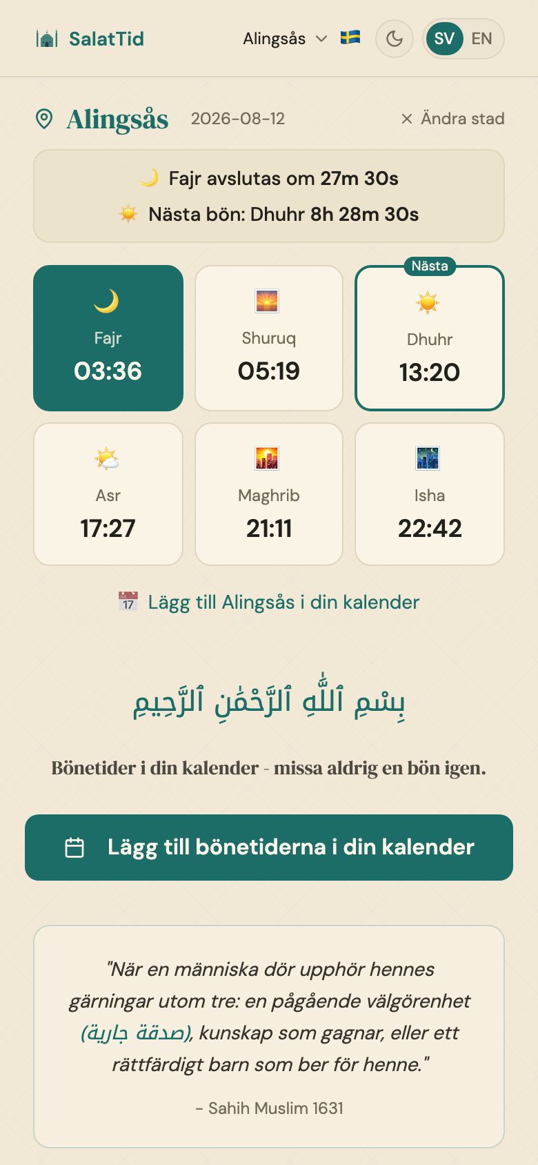 SalatTid - mobil